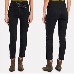 GRLFRND Alivia High Rise Belted Late Night Drive Black Jeans Size 28 -25” inseam